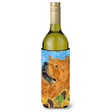 Chow Chow In Summer Flowers Wine Bottle Beverage Insulator Beverage Insulator Hugger Ss4135Literk