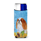 English Toy Spaniel In Summer Flowers Ultra Beverage Insulators For Slim Cans Ss4140Muk