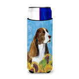 Springer Spaniel In Summer Flowers Ultra Beverage Insulators For Slim Cans Ss4146Muk