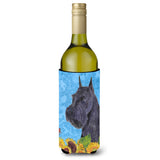 Schnauzer In Summer Flowers Wine Bottle Beverage Insulator Beverage Insulator Hugger Ss4156Literk