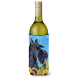 Scottish Terrier In Summer Flowers Wine Bottle Beverage Insulator Beverage Insulator Hugger