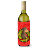 Doberman Cristmas Wreath Wine Bottle Beverage Insulator Beverage Insulator Hugger