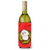Maltese Cristmas Wreath Wine Bottle Beverage Insulator Beverage Insulator Hugger
