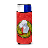 Bedlington Terrier Cristmas Wreath Ultra Beverage Insulators For Slim Cans Ss4173Muk
