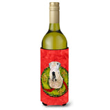 Wheaten Terrier Soft Coated Cristmas Wreath Wine Bottle Beverage Insulator Beverage Insulator Hugger