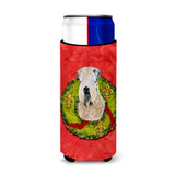 Wheaten Terrier Soft Coated Cristmas Wreath Ultra Beverage Insulators For Slim Cans Ss4178Muk