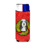 Bearded Collie Cristmas Wreath Ultra Beverage Insulators For Slim Cans Ss4186Muk