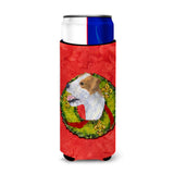 Jack Russell Terrier Cristmas Wreath Ultra Beverage Insulators For Slim Cans Ss4191Muk