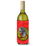 Irish Wolfhound Cristmas Wreath Wine Bottle Beverage Insulator Beverage Insulator Hugger