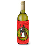 Brindle Boxer Cristmas Wreath Wine Bottle Beverage Insulator Beverage Insulator Hugger