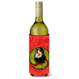 Tibetan Mastiff Cristmas Wreath Wine Bottle Beverage Insulator Beverage Insulator Hugger