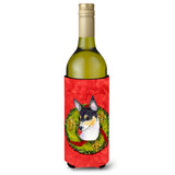 Fox Terrier Cristmas Wreath Wine Bottle Beverage Insulator Beverage Insulator Hugger Ss4205Literk