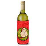 Cocker Spaniel Cristmas Wreath Wine Bottle Beverage Insulator Beverage Insulator Hugger