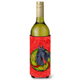 Scottish Terrier Cristmas Wreath Wine Bottle Beverage Insulator Beverage Insulator Hugger