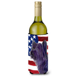 Usa American Flag With Skye Terrier Wine Bottle Beverage Insulator Beverage Insulator Hugger