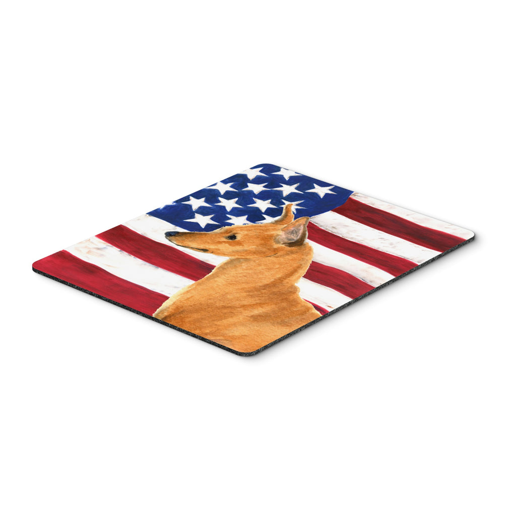 Caroline'S Treasures Mouse/Hot Pad/Trivet, Usa American Flag With Min Pin (Ss4222Mp)