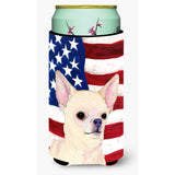 Usa American Flag With Chihuahua Tall Boy Beverage Insulator Beverage Insulator Hugger