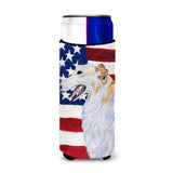 Usa American Flag With Borzoi Ultra Beverage Insulators For Slim Cans Ss4231Muk
