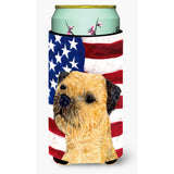 Usa American Flag With Border Terrier Tall Boy Beverage Insulator Beverage Insulator Hugger