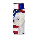 Usa American Flag With Westie Ultra Beverage Insulators For Slim Cans Ss4249Muk