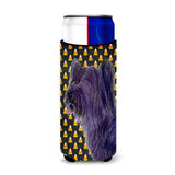 Skye Terrier Candy Corn Halloween Portrait Ultra Beverage Insulators For Slim Cans Ss4256Muk