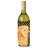 Golden Retriever Candy Corn Halloween Portrait Wine Bottle Beverage Insulator Beverage Insulator Hugger