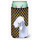 Bedlington Terrier Candy Corn Halloween Portrait Tall Boy Beverage Insulator Beverage Insulator Hugger