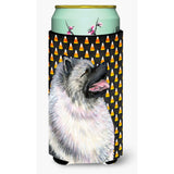 Keeshond Candy Corn Halloween Portrait Tall Boy Beverage Insulator Beverage Insulator Hugger