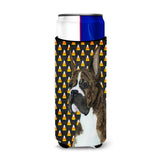 Boxer Candy Corn Halloween Portrait Ultra Beverage Insulators For Slim Cans Ss4301Muk