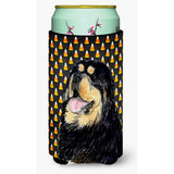 Tibetan Mastiff Candy Corn Halloween Portrait Tall Boy Beverage Insulator Beverage Insulator Hugger