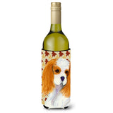 Cavalier Spaniel Fall Leaves Portrait Wine Bottle Beverage Insulator Beverage Insulator Hugger Ss4329Literk