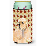 Cocker Spaniel Fall Leaves Portrait Tall Boy Beverage Insulator Beverage Insulator Hugger