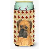 Bullmastiff Fall Leaves Portrait Tall Boy Beverage Insulator Beverage Insulator Hugger