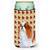 English Toy Spaniel Fall Leaves Portrait Tall Boy Beverage Insulator Beverage Insulator Hugger