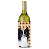 Papillon Fall Leaves Portrait Wine Bottle Beverage Insulator Beverage Insulator Hugger Ss4351Literk