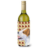 Jack Russell Terrier Fall Leaves Portrait Wine Bottle Beverage Insulator Beverage Insulator Hugger