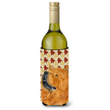 Chow Chow Fall Leaves Portrait Wine Bottle Beverage Insulator Beverage Insulator Hugger