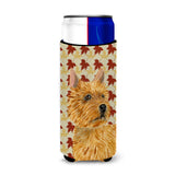 Norwich Terrier Fall Leaves Portrait Ultra Beverage Insulators For Slim Cans Ss4357Muk