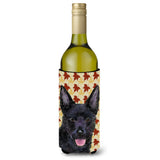 Australian Kelpie Fall Leaves Portrait Wine Bottle Beverage Insulator Beverage Insulator Hugger