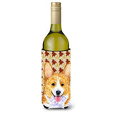 Corgi Fall Leaves Portrait Wine Bottle Beverage Insulator Beverage Insulator Hugger Ss4370Literk
