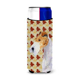 Fox Terrier Fall Leaves Portrait Ultra Beverage Insulators For Slim Cans Ss4378Muk