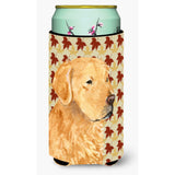 Golden Retriever Fall Leaves Portrait Tall Boy Beverage Insulator Beverage Insulator Hugger
