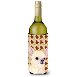 Chihuahua Fall Leaves Portrait Wine Bottle Beverage Insulator Beverage Insulator Hugger Ss4384Literk