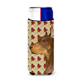 Doberman Fall Leaves Portrait Ultra Beverage Insulators For Slim Cans Ss4388Muk