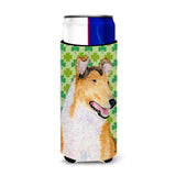 Collie Smooth St. Patrick'S Day Shamrock Portrait Ultra Beverage Insulators For Slim Cans Ss4401Muk