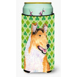 Collie Smooth St. Patrick'S Day Shamrock Portrait Tall Boy Beverage Insulator Beverage Insulator Hugger