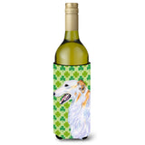 Borzoi St. Patrick'S Day Shamrock Portrait Wine Bottle Beverage Insulator Beverage Insulator Hugger