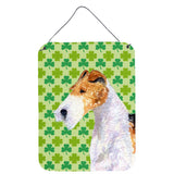 Caroline'S Treasures Fox Terrier St. Patrick'S Day Shamrock Portrait Wall Or Door Hanging Prints, 16 X 12, Multicolor,