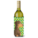 Doberman St. Patrick'S Day Shamrock Wine Bottle Beverage Insulator Beverage Insulator Hugger