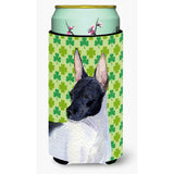 Rat Terrier St. Patrick'S Day Shamrock Portrait Tall Boy Beverage Insulator Beverage Insulator Hugger